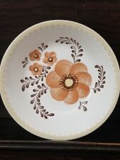 Vintage Royal China Jeanette Large Serving Bowl Brown Flowers 11.75"