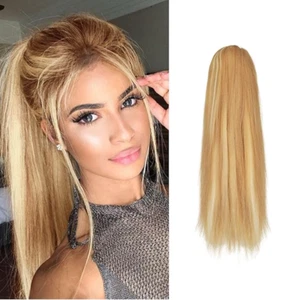 Women Wrap Around Ponytail Clip In 100% Real Human Hair Extensions 16 In - Picture 1 of 4
