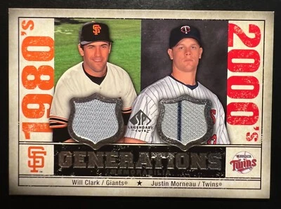 2008 SP Legendary Cuts Generations Dual Memorabilia CM Will Clark Justin Morneau - Image 1 of 2