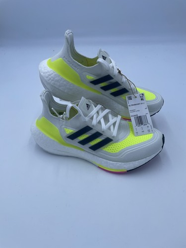 Scarpe da corsa Adidas Ultraboost 21 bianco nero giallo FZ2929 bambino taglia 5 5 nuove