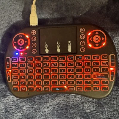 Backlit Mini Wireless Touch Keyboard, Touchpad Mouse No USB receiver BUT WORKS - Image 1 of 4