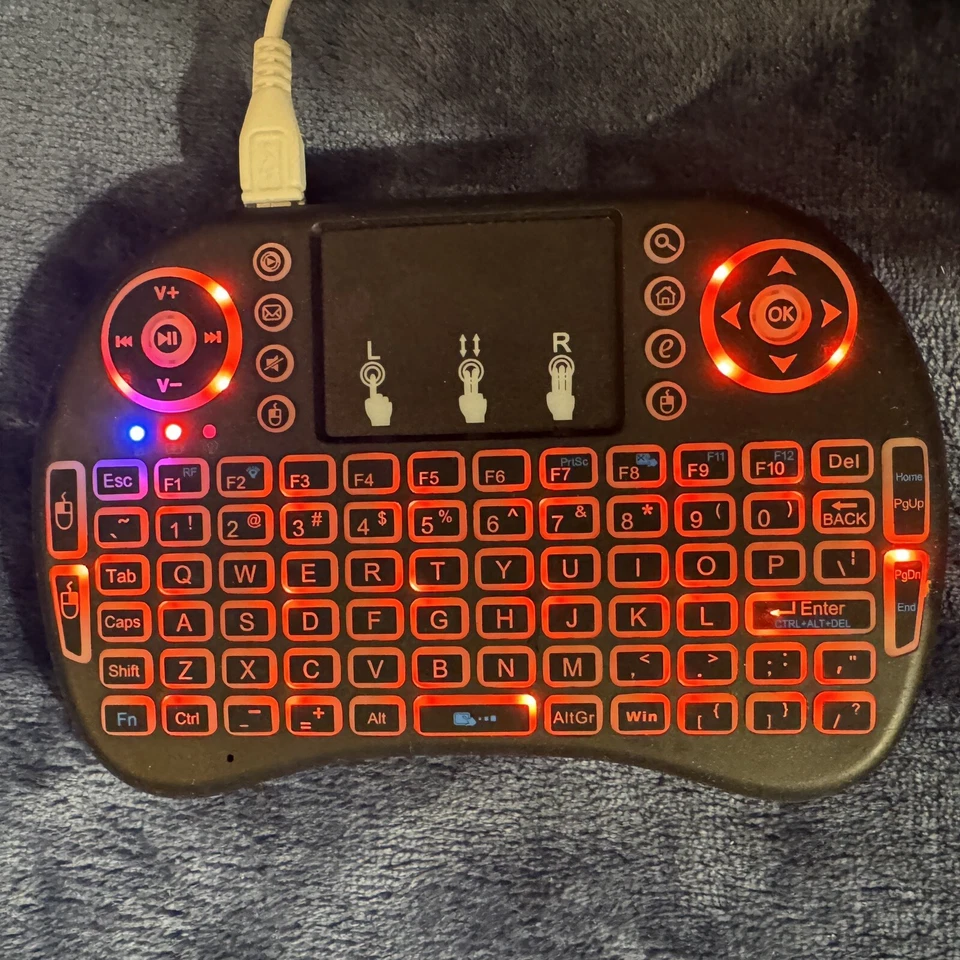 Backlit Mini Wireless Touch Keyboard, Touchpad Mouse No USB receiver BUT WORKS - Image 1 of 4