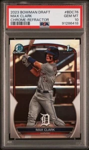 Max Clark 2023 Bowman Chrome Draft Refractor PSA 10 - Picture 1 of 2