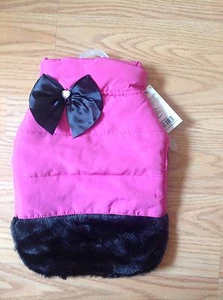 SIMPLY DOG  Hot Pink Black Fur Band JACKET  Puppy/Dog small - Picture 1 of 1