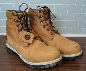 Botas Timberland Azul Trigo Denim Roll Ballo Sierra Marrón Talla 11.5M #26070 - Imagen 1 de 19
