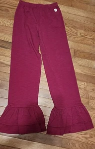Wildflowers Clothing Girls sz 14 Maroon burgundy knit big ruffles pants Fit XS - Picture 1 of 3