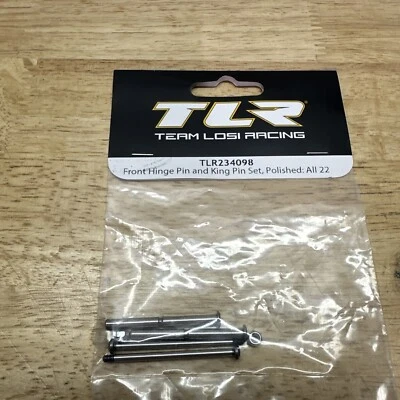 New Team Losi Racing All 22 Front Hinge Pin and King Pin Set Polished TLR234098 - Image 1 of 4