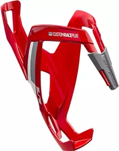 Elite CUSTOM RACE PLUS Bicycle Water Bottle Cage : GLOSSY RED/WHITE - Picture 1 of 1