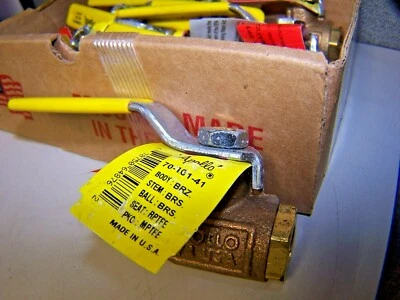 10) NEW APOLLO 1/4" BRONZE BALL VALVE THREADED STANDARD LEVER 600 CWP 70-101-41  - Image 1 of 4