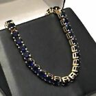10ct Round Cut Blue Sapphire Tennis Lab-created Bracelet 14k Yellow Gold Over