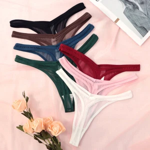 Mujeres Sexy Calzoncillos Transparentes Ropa Interior Bragas Tanga Tanga Lencería Calzoncillos EE. UU. - Imagen 1 de 21