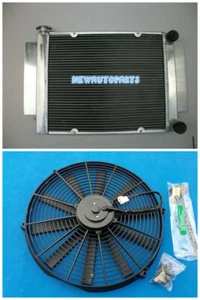 Aluminum Radiator & Fan without heater hose For MAZDA RX2 RX3 RX4 RX5 69-83 MT - Picture 1 of 7