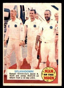 1969 OPC O-Pee-Chee Man on the Moon #10A Splashdown! VG *d2