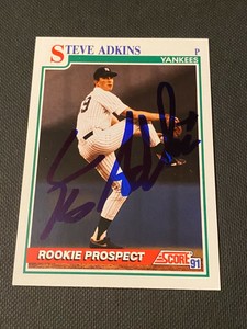 Steve Adkins Signed 1991 Score Card Auto Chicago White Sox Autograph COA