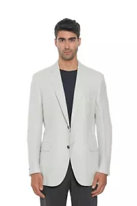 2180$ BELVEST Sartorial Jacket Blazer Solid Ice Linen Wool Silk 44 US / 54 US 7R - Picture 1 of 8