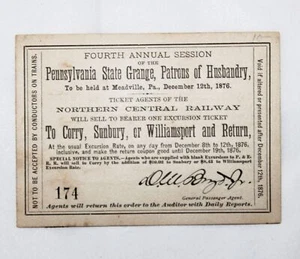 Billete mensual antiguo de colección 1876 Ferrocarril Central del Norte PA tren de carreras - Imagen 1 de 3