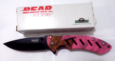 Bloqueo de marco Bear Edge Brisk rosa camuflaje 61506 de Bear & Son Cutlery Foto 1 de 4