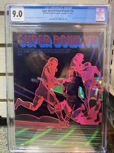Super Bowl VII Program 1973 Dolphins Redskins Vintage Rare CGC 9.0 Graded - Picture 1 of 7