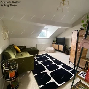 Loko Honey Black Hand-Tufted Wool Handmade Area Rug Carpet for Home, Living Room - Picture 1 of 7