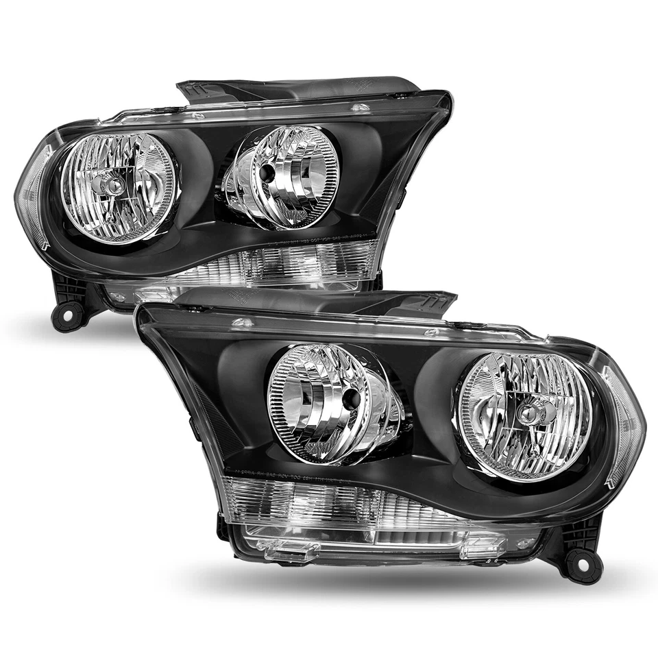 PARA DODGE DURANGO 2011-2013 FAROS CARCASA NEGRA PAR DE FAROS ESQUINEROS TRANSPARENTES Foto 1 de 4