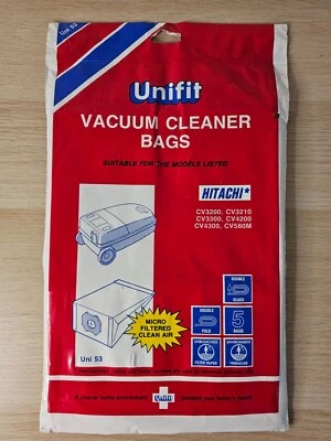 Unifit Uni 53 UNI53 Vacuum Cleaner Bags For Hitachi Double Fold - Image 1 of 4
