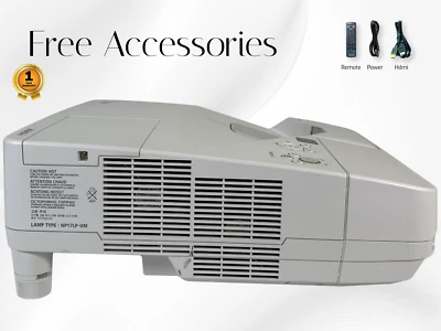 NEC UM330X 3LCD Projector 3300 Lumens HD 1080p Ultra Short Throw HDMI w/Remote  - Image 1 of 4