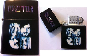 LED ZEPPELIN Four Faces Black Refillable Metal LIGHTER NEW OFFICIAL MERCH RARE - Picture 1 of 1