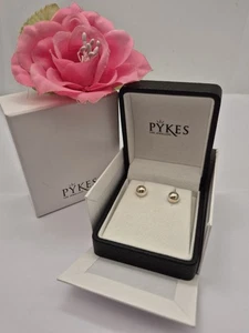 Aretes de bola de plata de ley maciza de Pykes. En caja. - Imagen 1 de 11