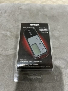 Omron HJ-321 Black Pedometer Step Counter Distance Calories & Clip-On Holder - Picture 1 of 2
