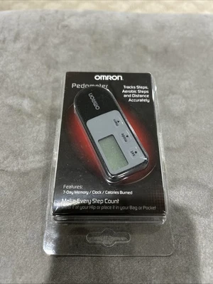 Omron HJ-321 Black Pedometer Step Counter Distance Calories & Clip-On Holder - Image 1 of 2