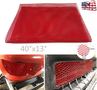 Red Universal 100x33cm Car Bumper 6x12mm Diamond Hole Body Grille Net Mesh Grill Foto 1 de 4