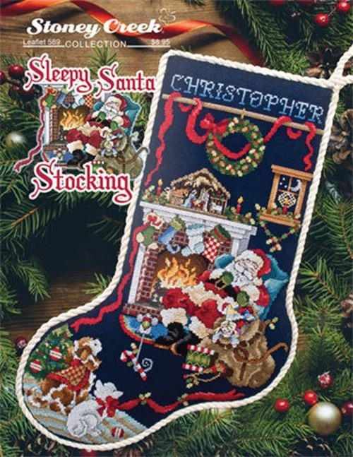 Sleepy Santa Stocking LFT589 by Stoney Creek cross stitch pattern - Image 1 of 1