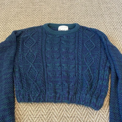 Suéter tejido con cable de algodón fino vintage Lord Jeff para mujer talla grande EE. UU. Leer Foto 1 de 4