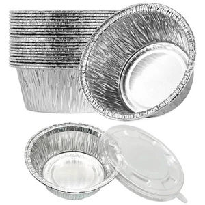 4.7inch Disposable Aluminum Foil Pans with Lids - Pack of 20, Perfect for Bak... - Picture 1 of 6