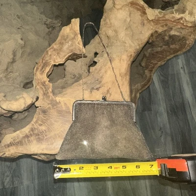 Vintage  Alpacca German Mesh Chain Metal Purse Evening Bag Clutch Chain bag 1900 - Image 1 of 4