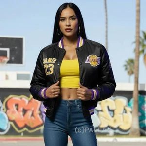 NBA LA LAKERS BOMBERJACKE LOS ANGELES JAMES #23 GR. S PRIMARK - Picture 1 of 2