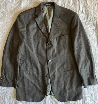 HUGO BOSS Vintage Wool-Angora Flannel 3-Button Jacket in Charcoal Size 42 R - Image 1 of 4