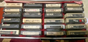 Vintage 8 Track Tapes Lot of 24 Various Artist with Carrying Case - Picture 1 of 6