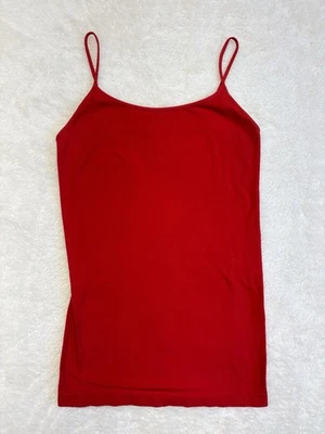 Tees By Tina Bright Red Spaghetti Strap Tank Top Stretch Layering M - Image 1 of 4