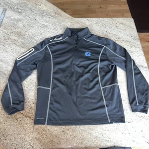 Columbia Golf UW Pullover Men XL Gray 1/4 Zip Tech Omni wick UNC Tarheels - Picture 1 of 7