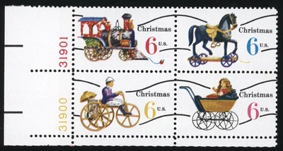 US - 1970 Christmas: Toys 6c Precanceled SC# 1415-1418 Plate Block of 4 MNH OG - Image 1 of 2