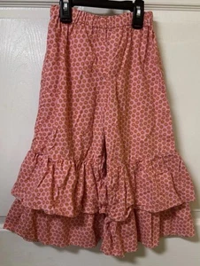 Sweet Funky Vintage Girl’s Sz 8 Wide Leg Ruffle Pants, Elastic Waist - Picture 1 of 5