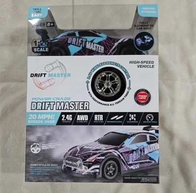 POWER CRAZE DRIFTER+ PERFORMANCE DRIFTING RC 1:28 Scale AWD BLUE SPEED 20 MPH - Image 1 of 4