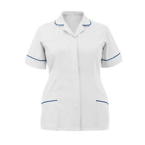 Women Nurses Healthcare Tunic Uniform Clinic Maid Carer Lapel Protective Cloth