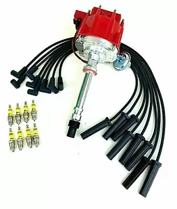 Distributor + Wire Set + Spark Plug For Chevrolet GMC 305 350 400 5.0L 5.7L 6.6L - Picture 1 of 11