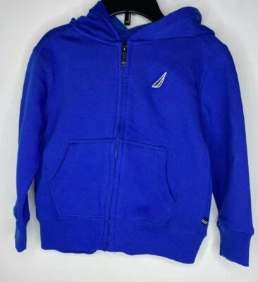 Chaqueta con Capucha Nautica Niños Azul Cremallera Completa Manga Larga Bolsillos Canguro Talla 4T Foto 1 de 3