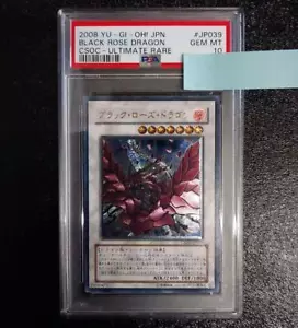 PSA10 Yu-Gi-Oh yugioh Black Rose Dragon CSOC-JP039 Ultimate Rare Relief Japan - Picture 1 of 4