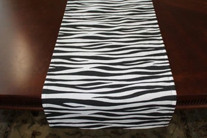 Table Runners Black and White Custom Made New 72" x 12" - Picture 1 of 4