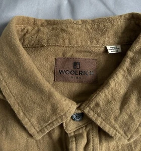 Camisa de franela gamuza marrón lisa Woolrich vintage para hombre talla 2xl (xxl) - Imagen 1 de 5