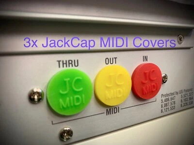 3 x New JACKCAP MIDI Plug Covers Keyboards Dust Protection JC Jack Cap JCMidi